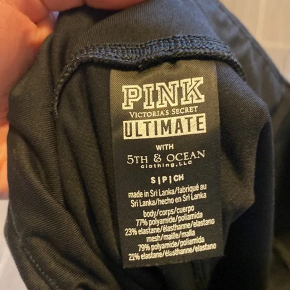 PINK Victorias Secret Black Leggings MSU Michigan State University Small… - Picture 7 of 10